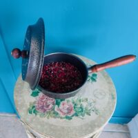 Brûle encens en métal grand manche en bois et couvercle amovible - Boutique La Porte des Secrets