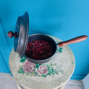 Brûle encens en métal grand manche en bois et couvercle amovible - Boutique La Porte des Secrets