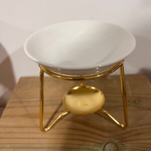 Brûle encens, parfum, huile essentielle en céramique & Laiton - hauteur 9 cm - Boutique ésotérique La porte des Secrets