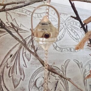 Pendule DAMRU cristal de roche bi-terminé et grenat boutique ésotérique La Porte des Secrets