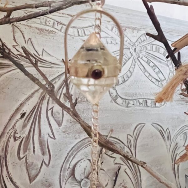 Pendule DAMRU cristal de roche bi-terminé et grenat boutique ésotérique La Porte des Secrets