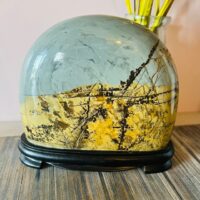 Pierre de Jaspe Paysagé forme arrondie Burger 1.717 kg, 15 cm de hauteur - Boutique de Minéraux La Porte des Secrets