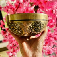 Bol chantant Médecine Fleur de Vie et chakras 15.5 cm - Boutique La Porte des Secrets