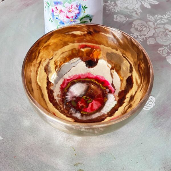 Bol Chantant Tibétain Shanti Bowl artisanal couleur or 17 cm boutique ésotérique La Porte des Secrets