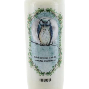 Bougie Neuvaine Totem HIBOU - Boutique La Porte des Secrets