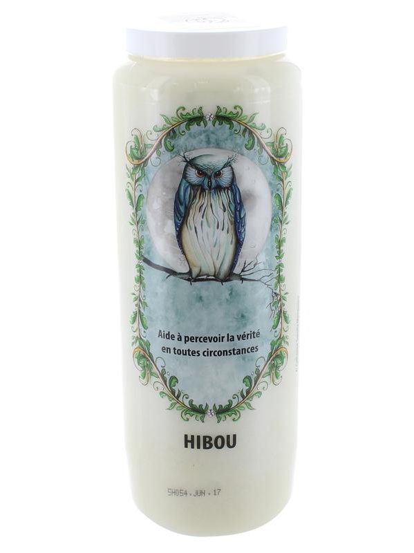 Bougie Neuvaine Totem HIBOU - Boutique La Porte des Secrets