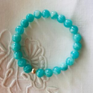 Bracelet Amazonite Extra du Pérou - perles 8mm boutique La Porte des Secrets