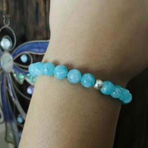 Pierre Amazonite Extra - bracelet perles 8mm, fait main - Boutique de lithothérapie La Porte des Secrets