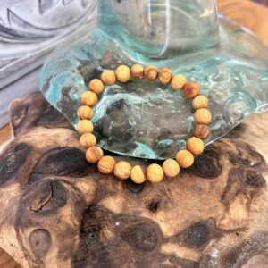 Bracelet de Palo Santo du Pérou (bois sacré), perles ,rondes environ 8mm - Boutique La Porte des Secrets