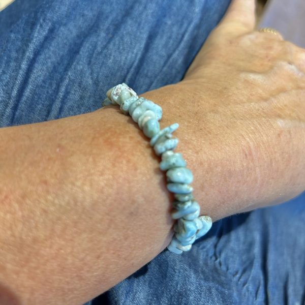 Bracelet chips larimar - perle baroque - Boutique La Porte des Secrets