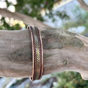 Bracelet en cuivre magnétique pour douleurs, motif torsadé - Boutique ésotérique La Porte des Secrets