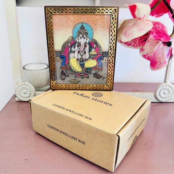 Boite Ganesch à secrets, coffret tarot ou oracle, Pierres 13.5x11x5cm - Boutique La Porte des Secrets