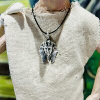 Pendentif égyptien Pharaon en argent massif 925 avec cordon fermoir - Boutique La Porte des Secrets