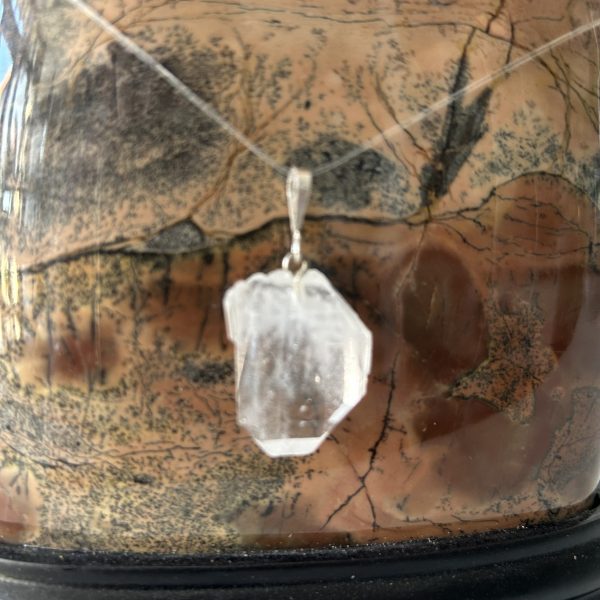 Quartz à Âme forme plat pendentif - Boutique La Porte des Secrets