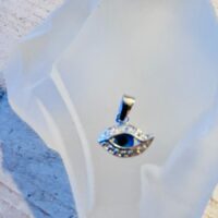 Talisman Oeil d'Horus (Brahma) pendentif argent rhodié et strass - Boutique La Porte des Secrets