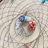 Capteur de rêve plumes naturelles et Arbre de vie - Dream-catcher 20cm - Boutique ésotérique La Porte des Secrets