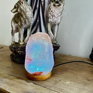 Lampe de sel brut forme libre LED couleur changeante 650 gr - Boutique La Porte des Secrets