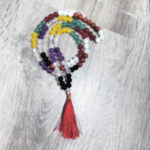 Mala des 7 chakras perles naturelles 8 mm Boutique La Porte des Secrets