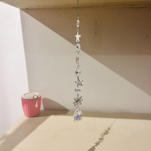 Capteur de soleil céleste étoiles, lune, soleil et cristaux arc en ciel - Boutique La Porte des Secrets