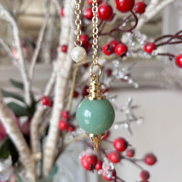 Pendule Aventurine verte forme séphoron - Boutique ésotérique La Porte des Secrets