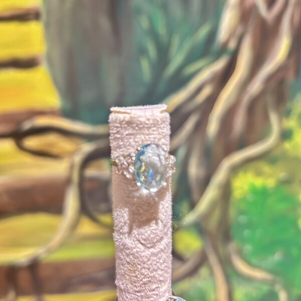 Bague ague marine bleue extra sertie sur anneau papillon argent T 55/56 - Boutique La Porte des Secrets