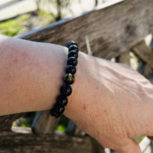 Bracelet Feng Shui ou Karma obsidienne noire 8mm - Boutique La Porte des Secrets