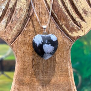Coeur d'Obsidienne flocon de neige- Boutique La Porte des Secrets