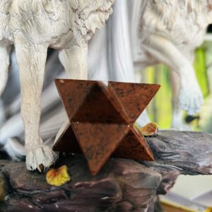 Merkaba d'Obsidienne acajou du Mexique 5 cm - Boutique La Porte des Secrets