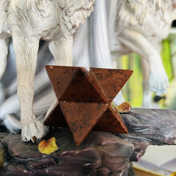 Merkaba d'Obsidienne acajou du Mexique 5 cm - Boutique La Porte des Secrets