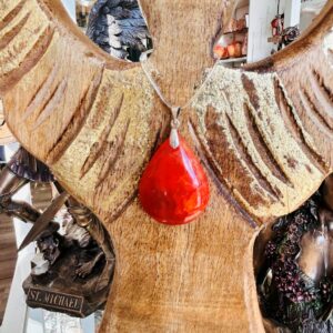 Pendentif de Cornaline goutte avec une belle transparence - Boutique La Porte es Secrets