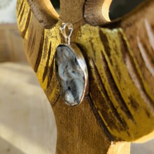 Pendentif pierre Carte Désert Druzy en argent argent 4.2 cm - Boutique La Porte des Secrets