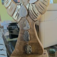 Les Pendentif en pierre carte Désert de Druzy ovale en argent - environ 4cm x 3.3 cm - pierre en tranche brute - Boutique La Porte des Secrets