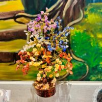 Arbre de vie 7 Chakras pierres naturelles et bois naturel, arbre du Monde grand modèle - Boutique La Porte des Secrets