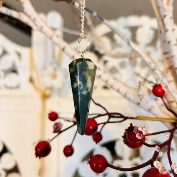 Pendule en Agate mousse cône 6 faces Inde d' Inde boutique La Porte des Secrets