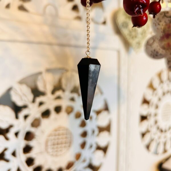 Pendule en Shungite pierre de Carélie (Russie) 6 faces environ 4.5cm Boutique La Porte des Secrets