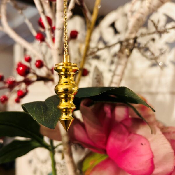 Pendule plaqué or en laiton massif 4.5 X3 cm boutique ésotérique La Porte des Secrets