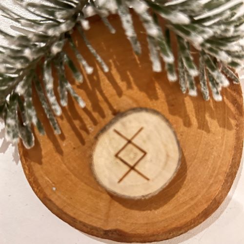 Rune 22. INGWAZ - ING en bois brut naturel - Boutique La Porte des Secrets