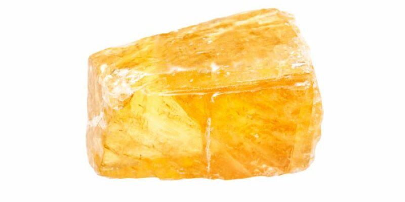 Calcite jaune - orange brute Allemagne boutique La Porte des Secrets