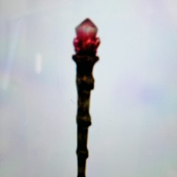 Baguette magique pour rituel en résine haute qualité et cristal rose facetté boutique La Porte des Secrets