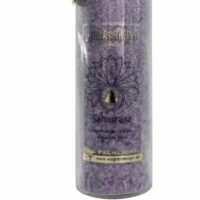 Bougie parfumé huiles essentielles chakra Couronne - 5eme chakra (Sahasrar), stéarine 100 heures,  ''Communication et Créativité ' - flacon en verre recyclé - boutique La Porte des Secrets