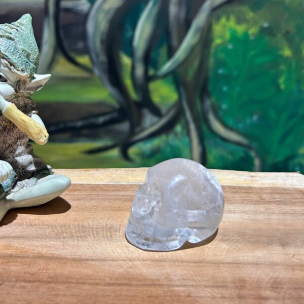 Crâne de cristal de roche naturel artisanal fait main Mexique 5 cm Boutique La Porte des Secrets