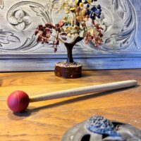 Maillet (caoutchouc ) et bois naturel 28cm pour diapason & bol chantant tibétain boutique La Porte des Secrets