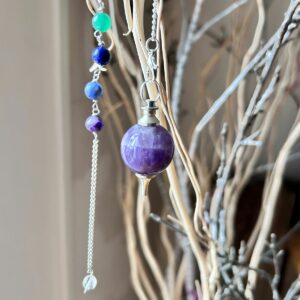 Pendule Améthyste séphoron chaine chakra Boutique ésotérique La Porte des Secrets