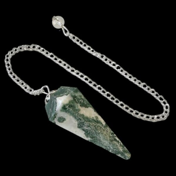 Pendule Agate arbre Madagascar conique 6 faces boutique ésotérique La Porte des Secrets