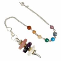 Pendule triangle d'or chaine 7 chakras 1.5x1.5cm, 10 gr boutique La Porte des Secrets