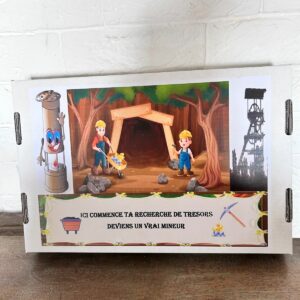 Coffret recherche de trésor pour devenir un vrai mineur pour enfants et ados boutique de pierres La Porte des Secrets