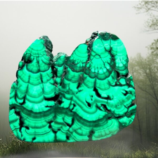 Malachite palet plat du Congo - forme très rare boutique La Porte des Secrets