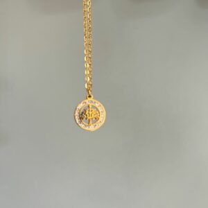 Pendentif Arbre de vie et Zircon - acier inoxydable couleur or - 1.4 cm - boutique La Porte des Secrets