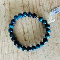 Bracelet Oeil de tigre bleu turquoise perles AAA 8mm boutique La Porte des Secrets