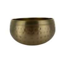 Bol chantant Tibétain en laiton doré martelé de 11 cm. Poids environ 699 grs.